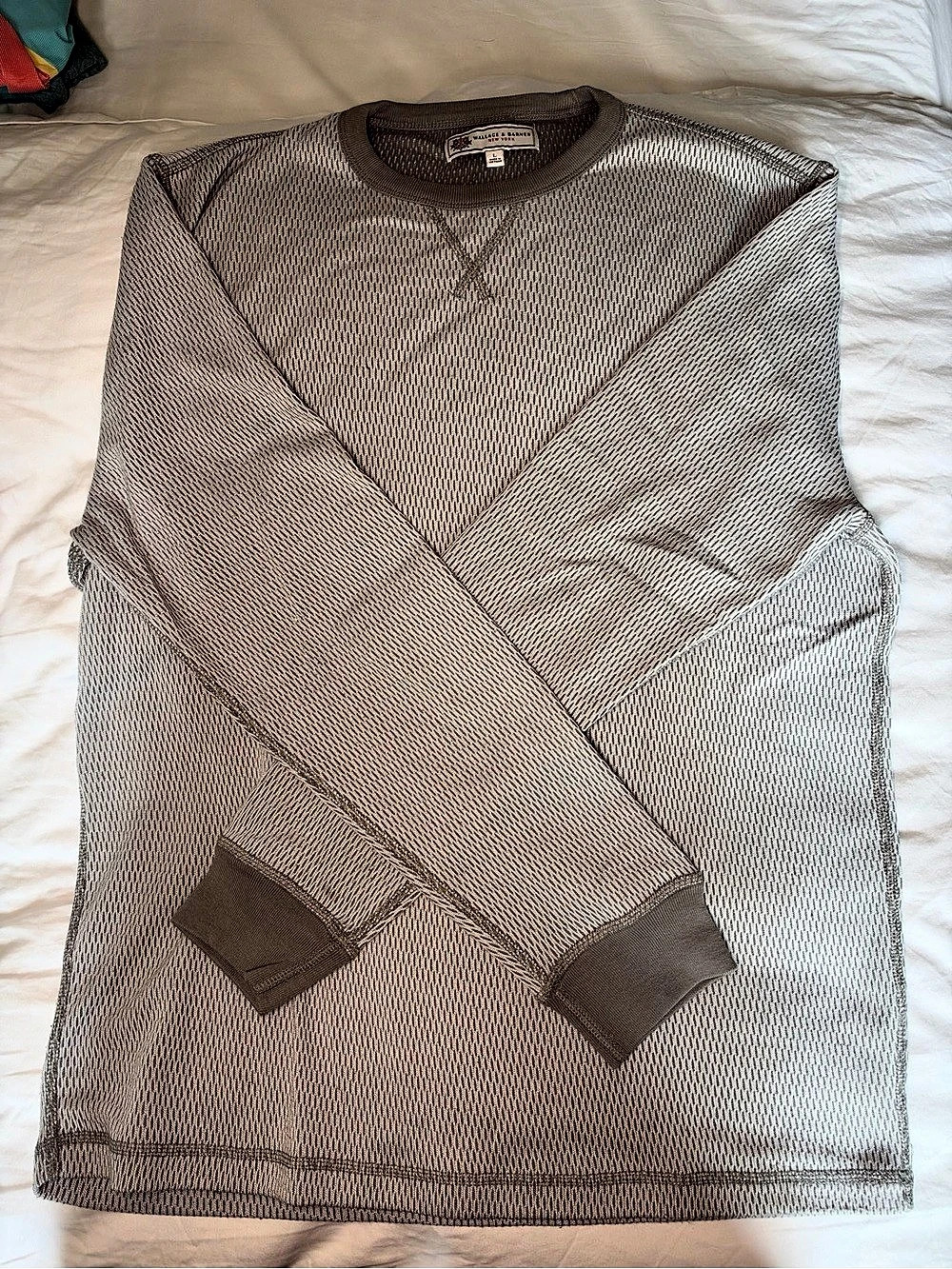 Wallace & Barnes Honeycomb Thermal Crewneck Gray Large